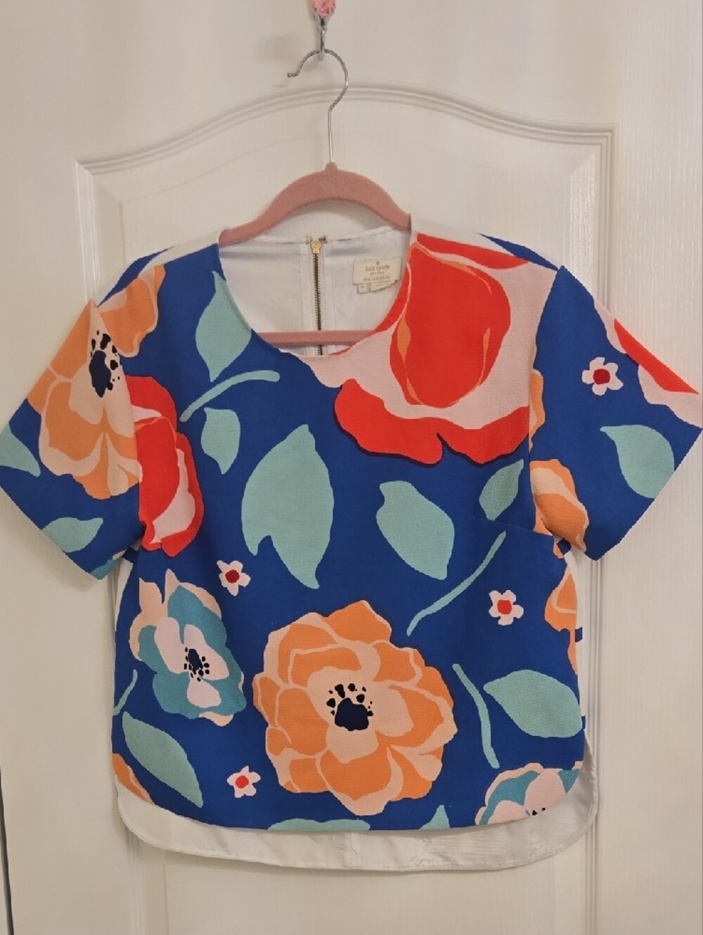 ​🌷 Kate Spade Bright Multi Color Floral Ramona Top - Size 8 Summer Vibes🌷